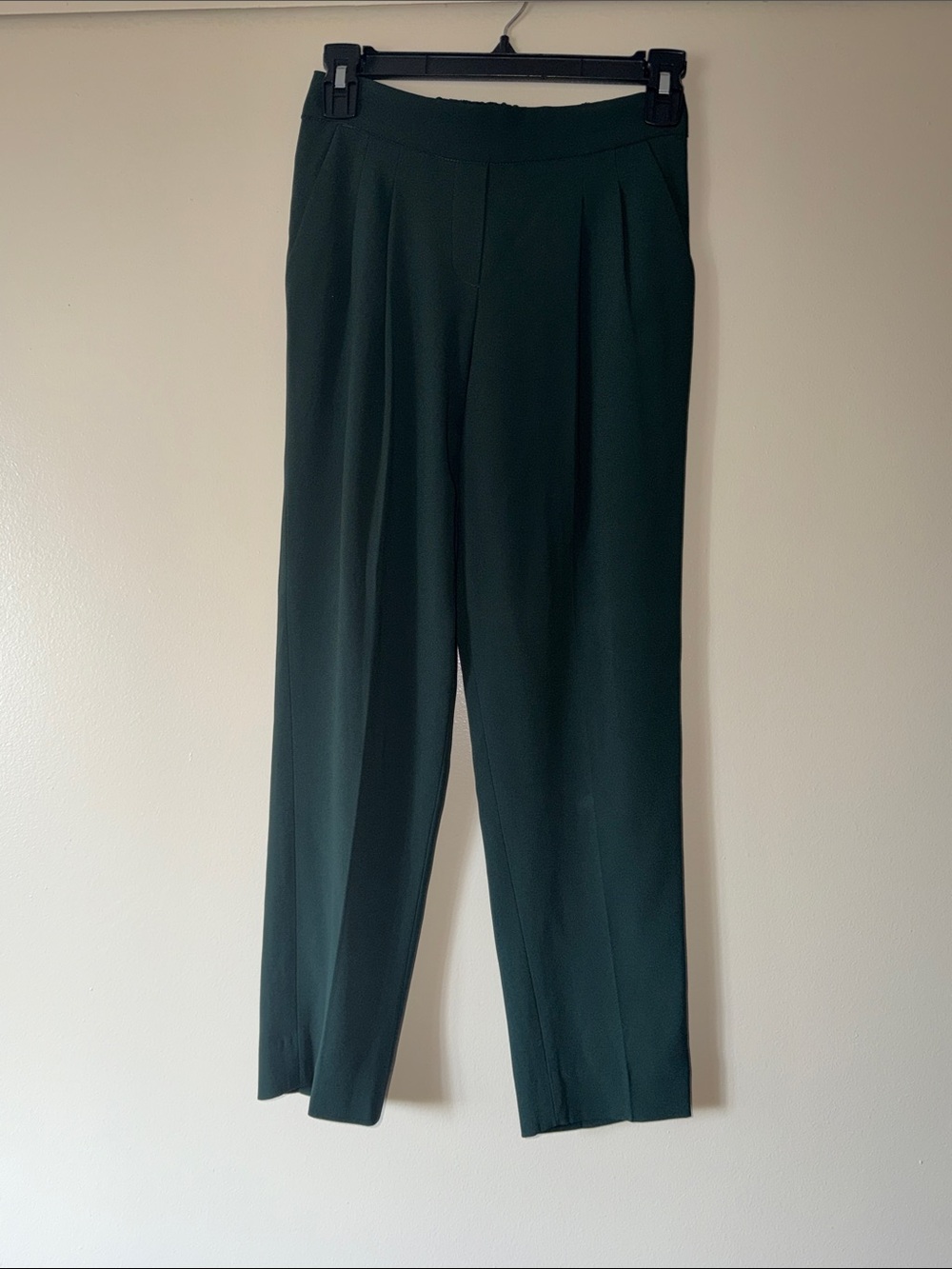 Babaton Deep Green Pleated Dress Pants